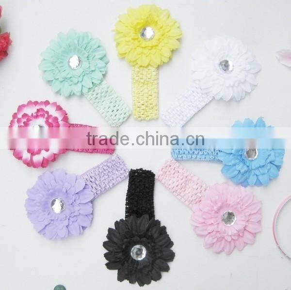 cheap knit baby headband with flower
