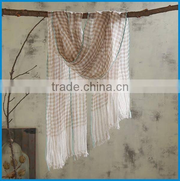 Spring fashion woven tartan plaid scarf for men