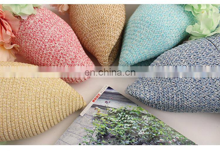 Sunscreen Basin Cap Sunshade Straw Hat Flower Pure Colour Beach Hat