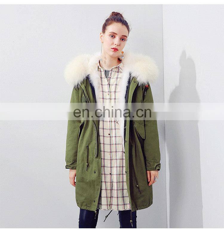 Black Parka London Style Parka Womens Colorful Fox Fur Lined Winter Parka for Girls