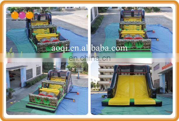 camouflage inflatable obstacle barrier tunnel course for student summer camp
