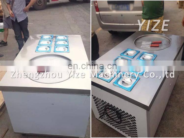 Factory Supply Roll Fried Ice Cream Machine with Single Pan / Fruit Fry Ice Cream Machine