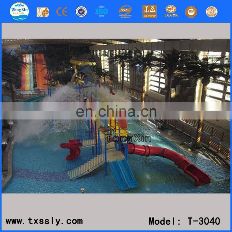 Mini water park fiberglass water slide and inflatable water park
