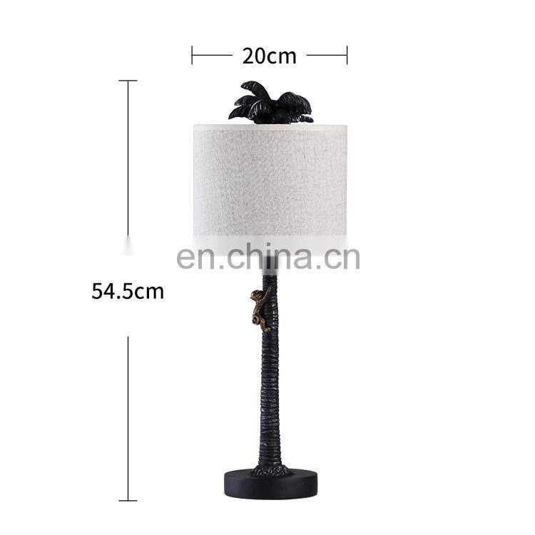 Japanese style vintage custom resin small monkey table lamps for hotel home decor