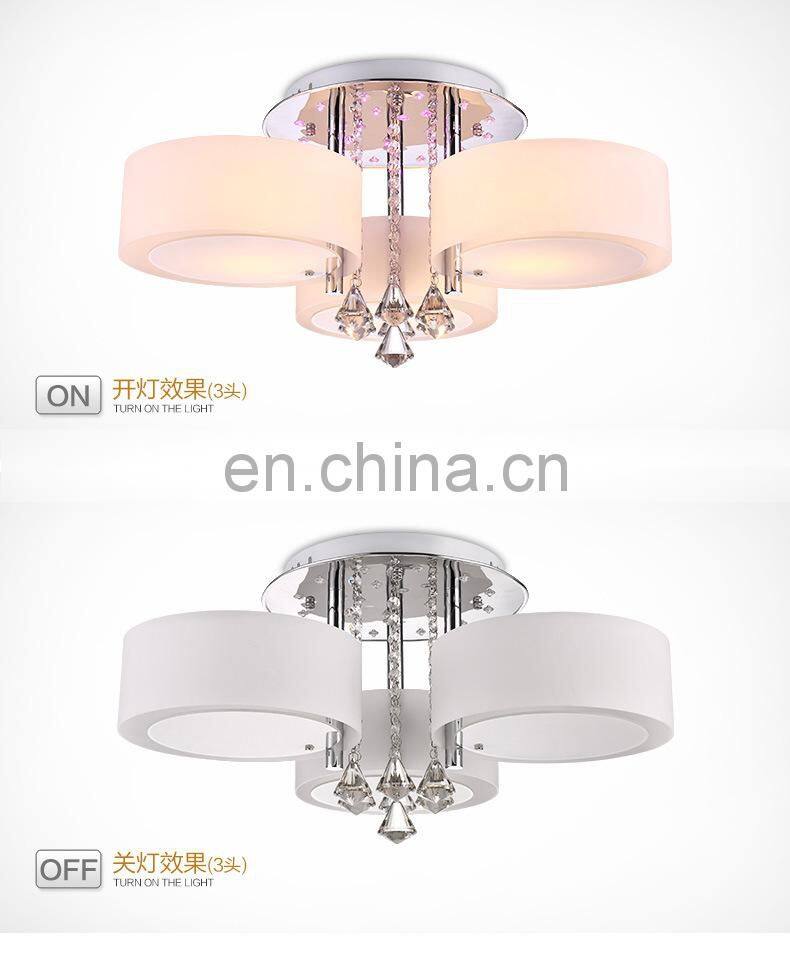 LED warm simple ceiling crystal chandelier with remote