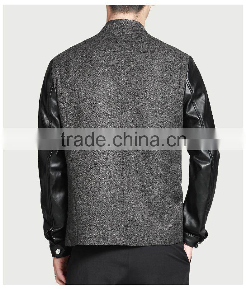 OEM 2015 New Arrival European Style Leather Jacket for Men