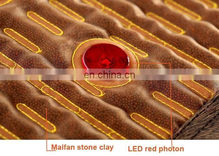 led photon light mat germanium maifan clay tourmaline ceramic Far infrared thermal heating therapy stone mattress pad