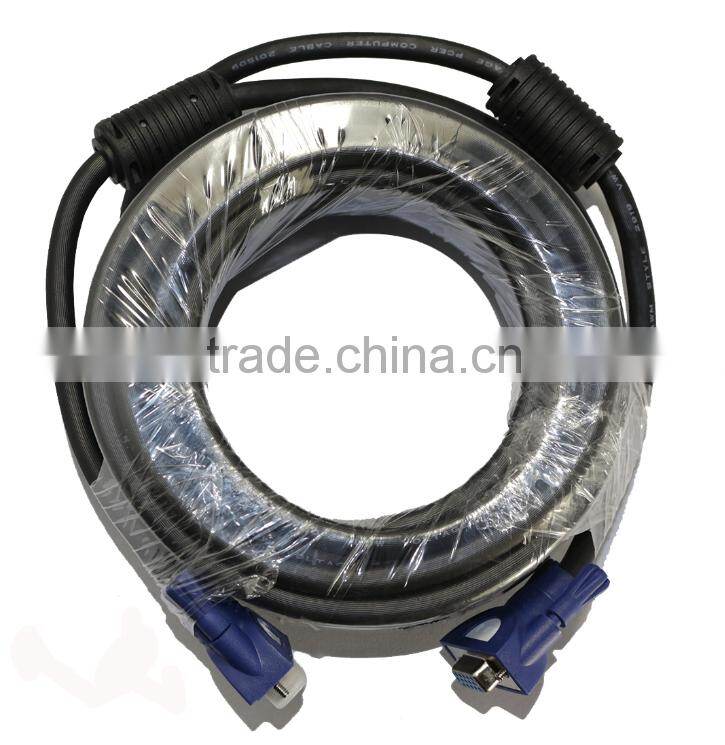 FCC CE CERTIFICATION 50m LONG VGA CABLE 3+4 MALE TO MALE COMPUTER MONITOR CABLE WITH HIGH PERFORMANCE