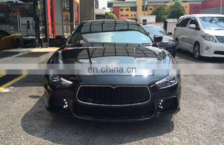 Ghibli to W style body kit 2011y~ FRP material front bumper with LED rear bumper side skirts trunk spoiler exhaust tips