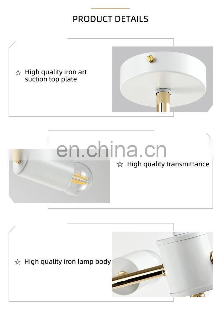 HUAYI Creative Design Modern Retro Home Hotel Simple 6 Lamp Holder Decorative Led Ceiling Lamp
