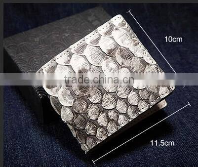 High Quality Custom logo White and Black Color Unisex Genuine Real Big Scale Python Skin leather Wallet