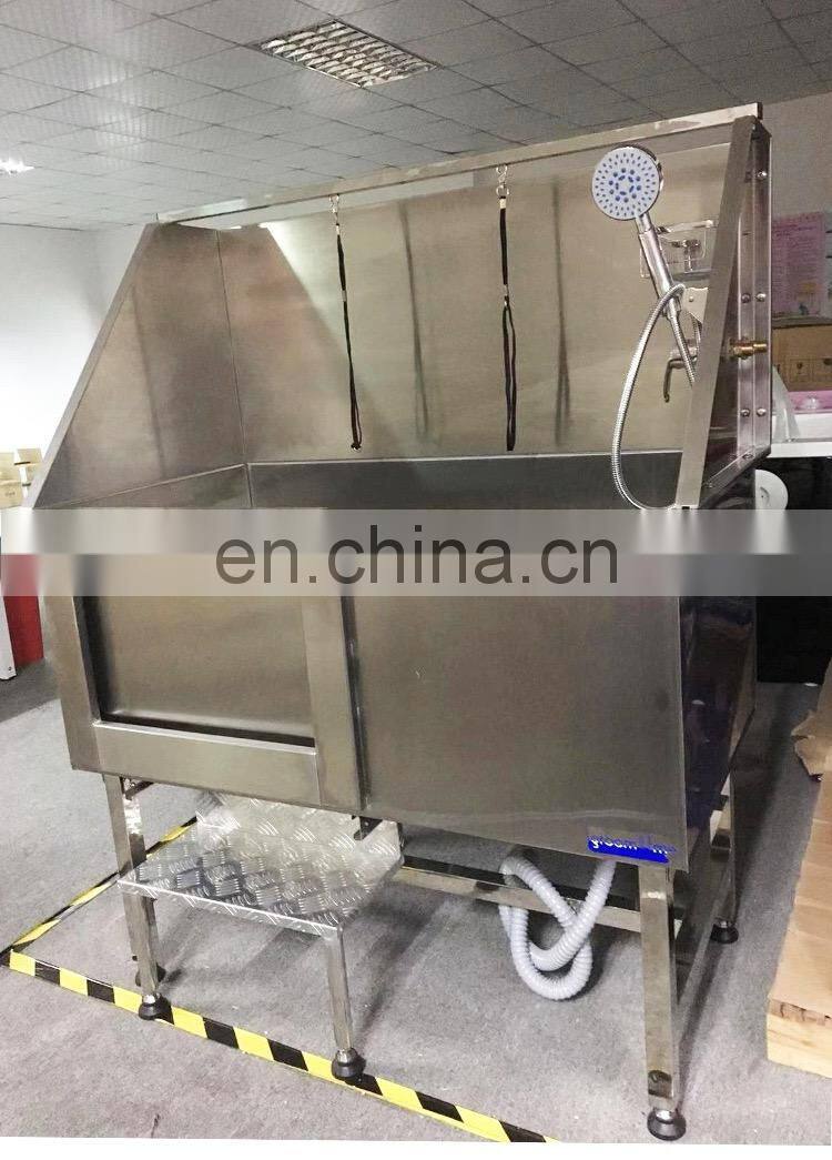 WELDON 50" Professional Stainless Steel Pet Dog Grooming Bath Tub with Faucet, Stairs & Accessories