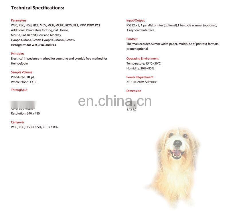 Used Mindray Fully CBC Vet Auto Hematology Blood Analyzer BC-2800/Mindray veterinary Blood analyzer machine