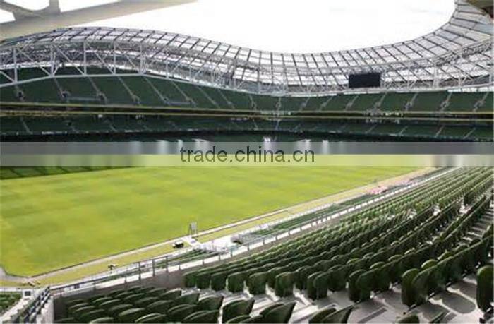 Solid wind resistant space frame structure soccer stadium