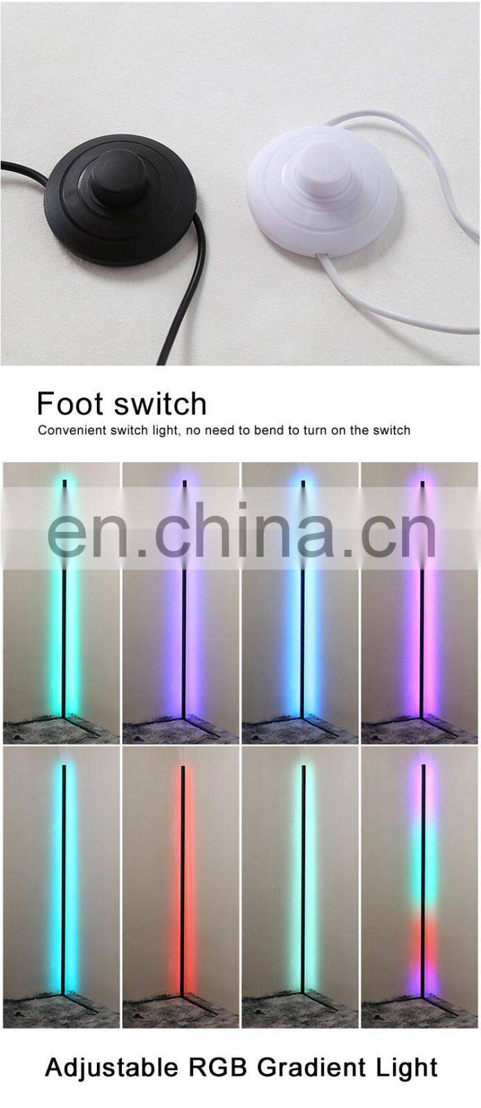 Remote Controlled Dropshipping Nordic Modern Decorative 140cm LED Light RGB Tripod Corner Floor Lamp For Living Room