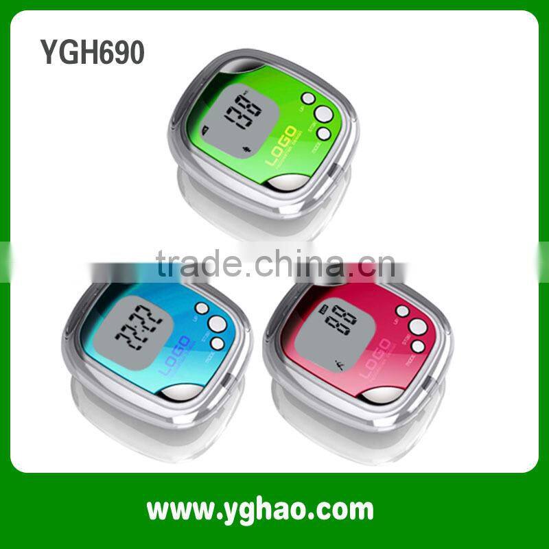 YGH667 Hot selling Gift Step Couter with Clock Digital Pedometer