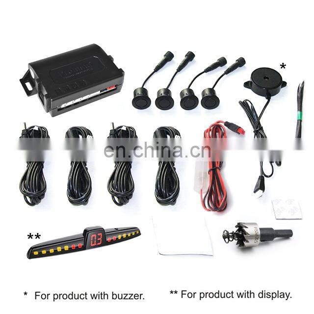 12V auto rear parking sensor system backup radar reversing aid display and 4 sensors car alarms