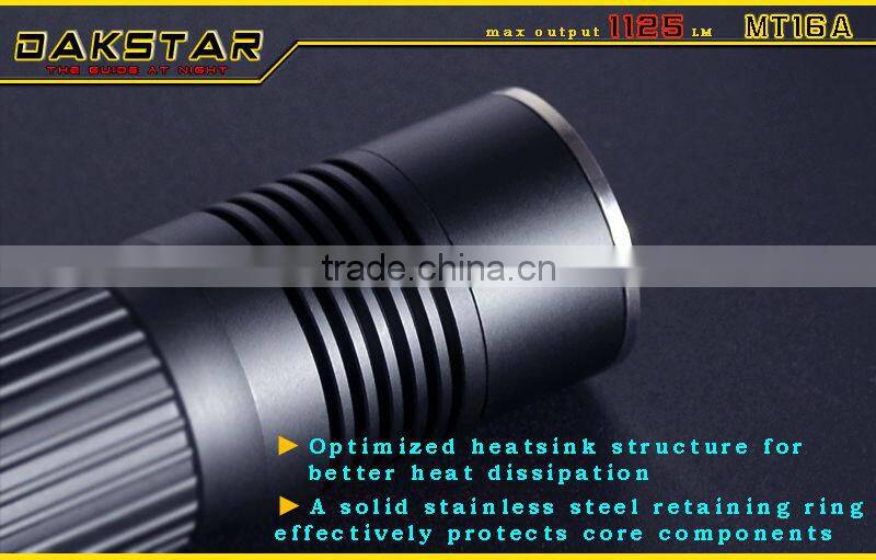 DAKSTAR MT16A XML T6 1125LM 26650 Battery CREE High Power Police LED Flash Light