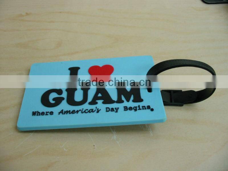 luggage Tag with insert name card, 2D embossed silicone luggage tags