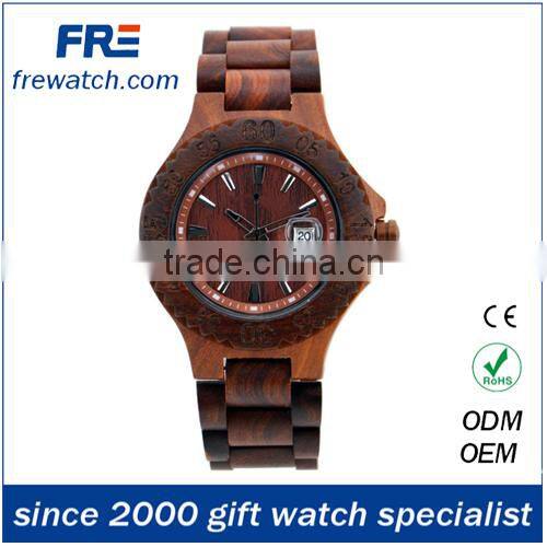 Italy quality natural wood wrist watch with stainless buckle natural color wooden watch