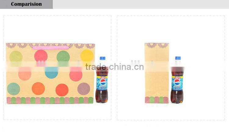 big colorful dot brown kraft paper shopping bags/gift bags