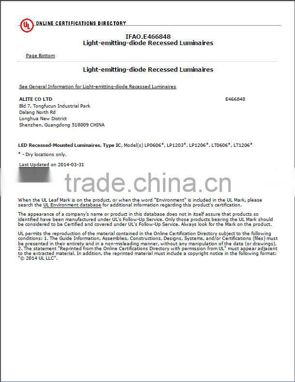 UL 2x2ft 600 600mm dimmable oled light panel with Microwave Motion Sensor