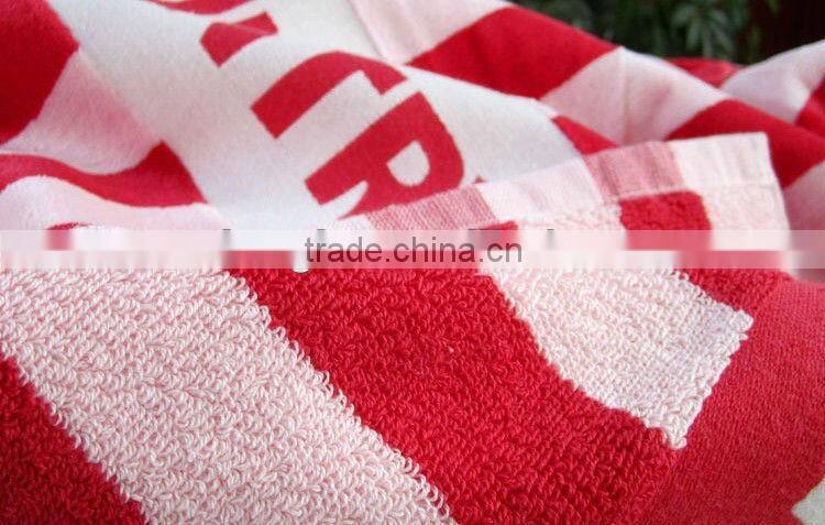 100% cotton stripe printed beach towel/2013 promotional beach towel