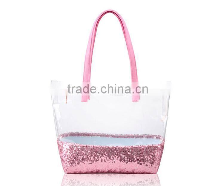 Ladies Transparent Handbag/pvc Tote Bag/pvc Waterproof Bag