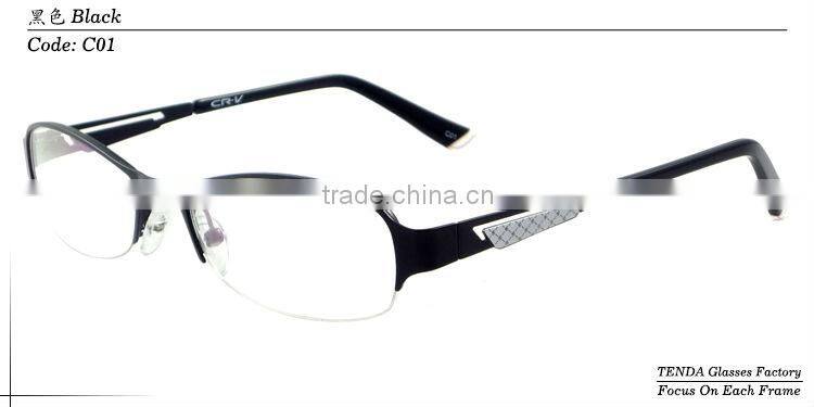 Half-rim metal new design 2014 latest optical eyeglasses frames for women