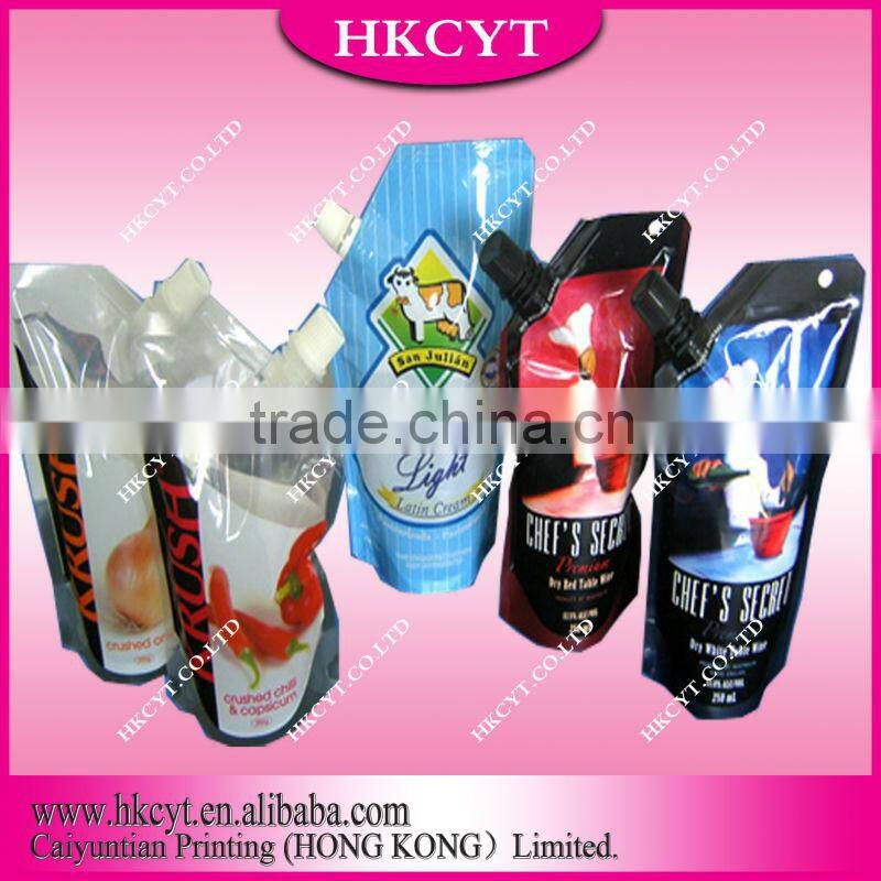 Stand up spout bags for pet/dog food packaging