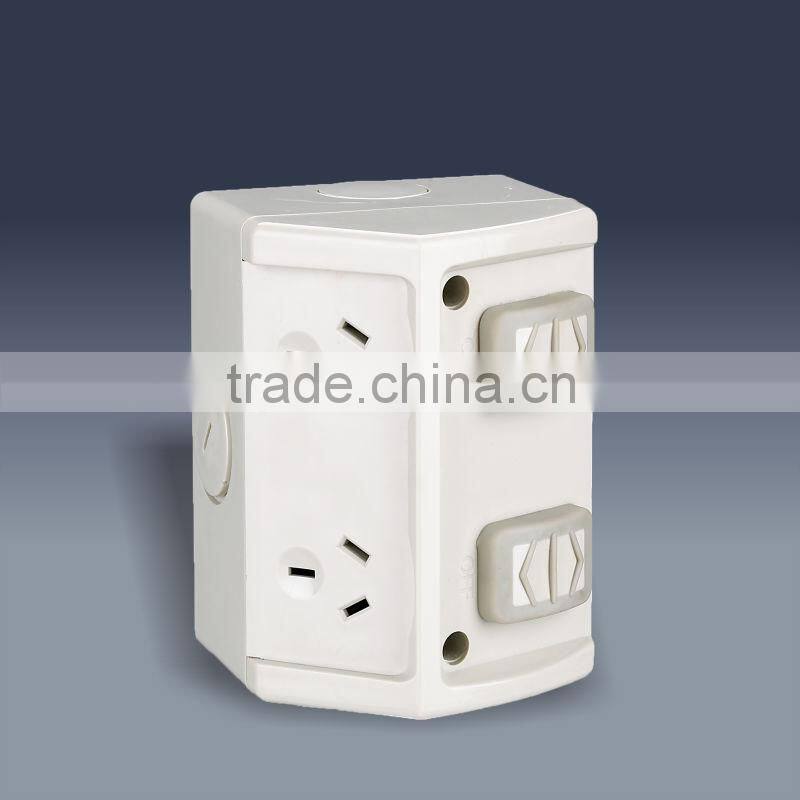 SAA certificate twin Waterproof socket 250V 10A
