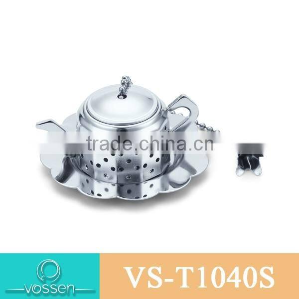 Gold plating tea pot shaped A tea infuser