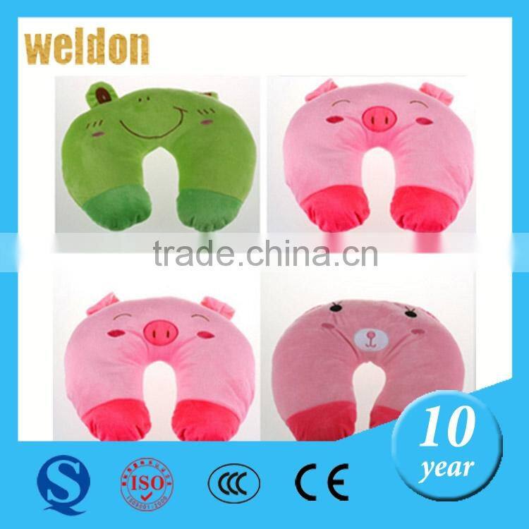 2015 Portable Outdoor Camping Folding Air Inflatable U Shape Neck Blow Up Cushion Flocking Travel Business Pillow