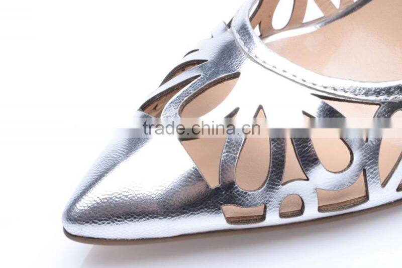 2015 silver & gold color high heel for women dress shoes pumps of office workers hand make lady shoes