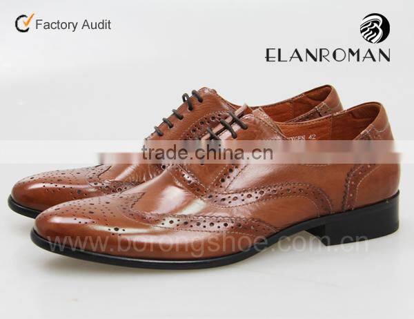 Wingtip men shoes Men brogue leather shoes with genuine leather outsole