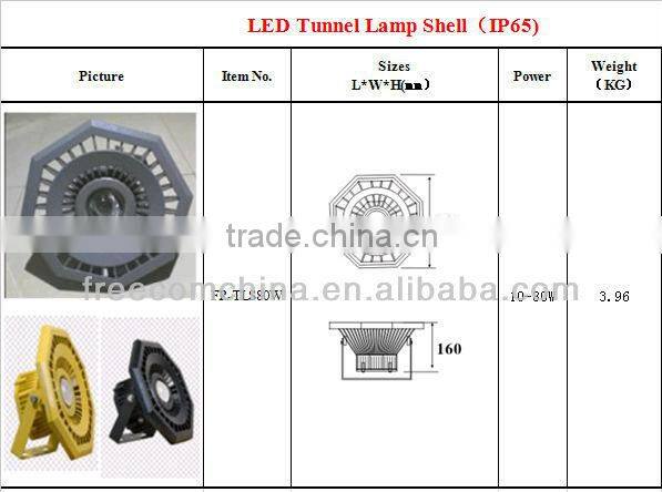 10W COB LED spot lamp shell die casting black octagon for condole top, inside the wall and skirting line