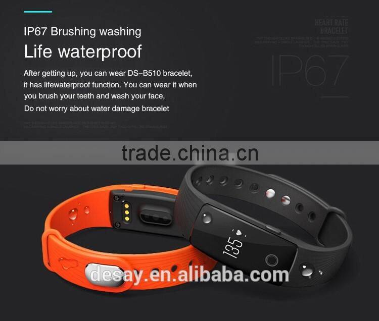Desay Wholesale Vibration Heart Rate Bluetooh Smart Watch Bracelet DS-B510 iOS 7.1 + Android 4.3 +