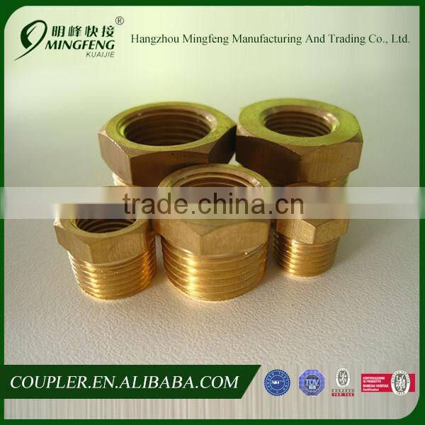 Brass valve hydraulic hose fitting