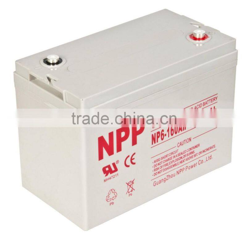 6v160ah deep cycle AGM battery for UPS/solar/wind system