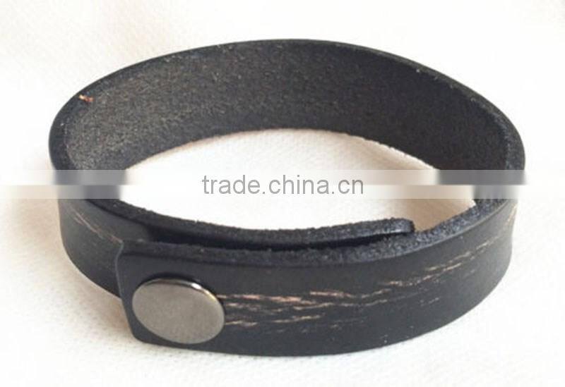 Promotional Gift Cheap Factory Wholesale Strip Style Leather Bracelet