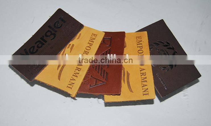 custom new style high quality PU leather labels for garment accessory