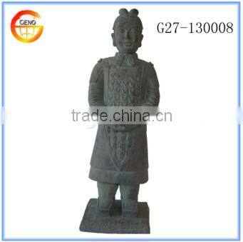 New clay carved large resin garden statues of terracotta warrior replica