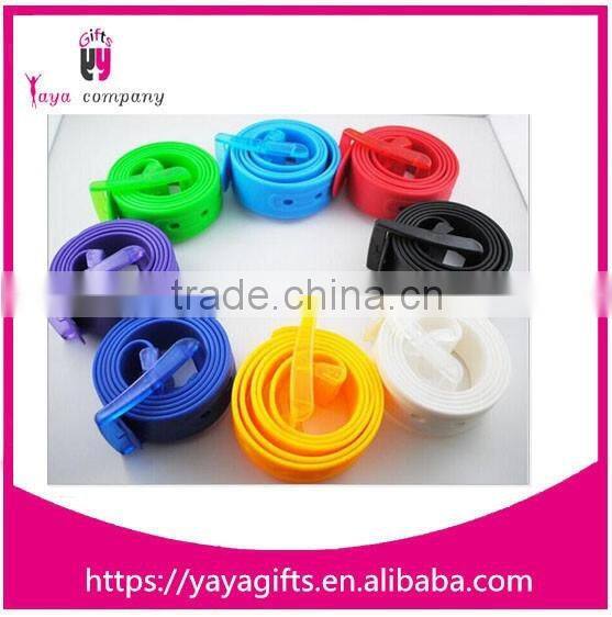 Candy colors ladies silicone rubber belts