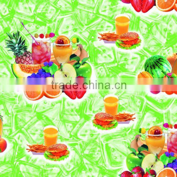2015 new design fruit pvc table cloth nonwoven backing factory