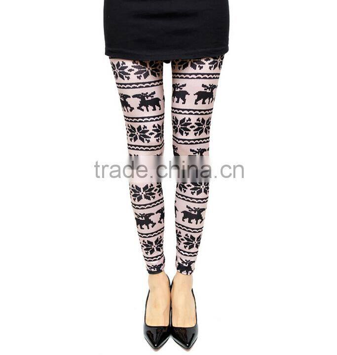 White Black Deer print Tribal Leggings wholesale women custom leggings