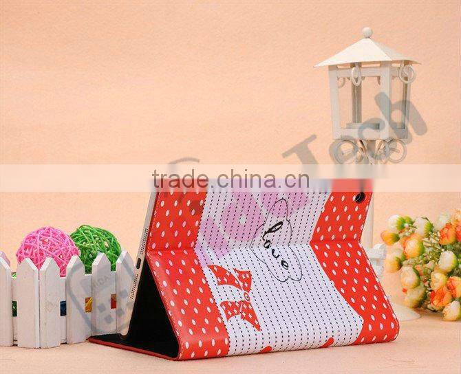 For iPad Mini Leather Case,Dot & Little Girl Design Book Style Leather Case for iPad Mini,Leather PC Cover Case