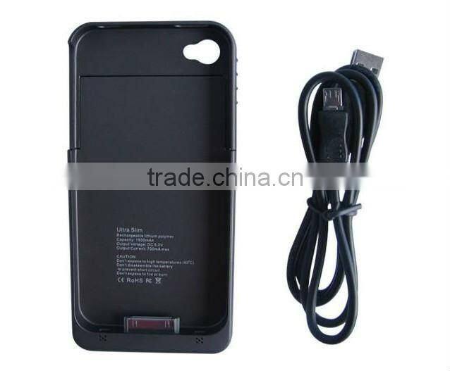 1200 mah External backup battery case For iPhone 4/4S emergency charger