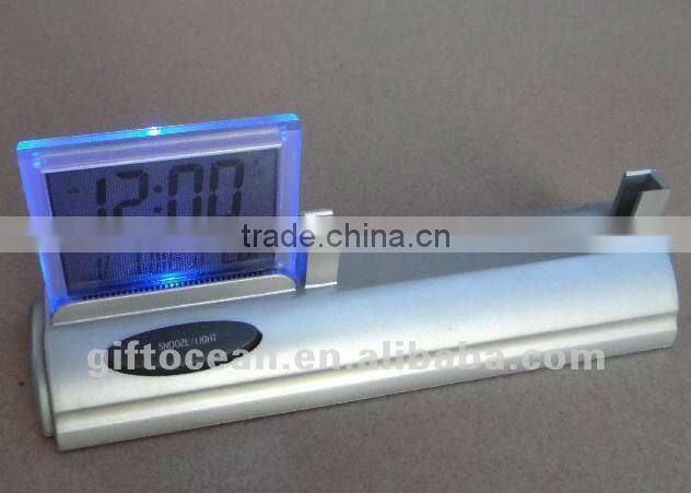 digital lcd calendar clock, soloar power table alarm clock