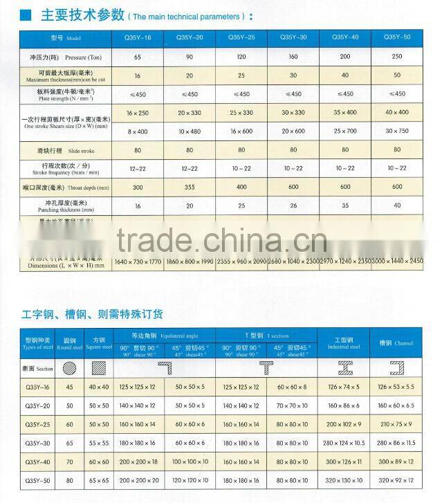 Hydraulic angle steel cutting tools Dual Cylinder Ironworkers