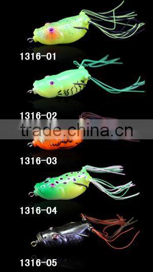 5colors, bait frog ,fishing lure ,stainless steel hook